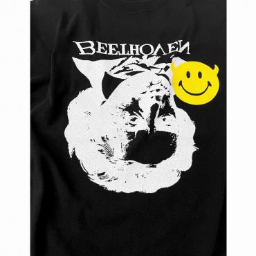 Beethoven & smile Big silhouette tee *Black*