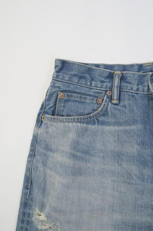×HAGUN / TORN PIPE DENIM PANTS *ブルー*