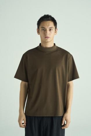 MOCK NECK TEE *ブラウン*