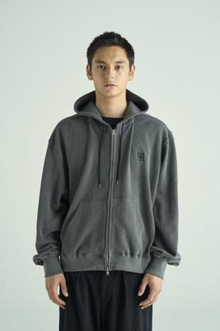 VINTAGE EFFECT SHORT ZIP PARKA *ブラック*