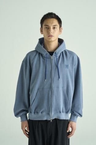 VINTAGE EFFECT SHORT ZIP PARKA *ネイビー*