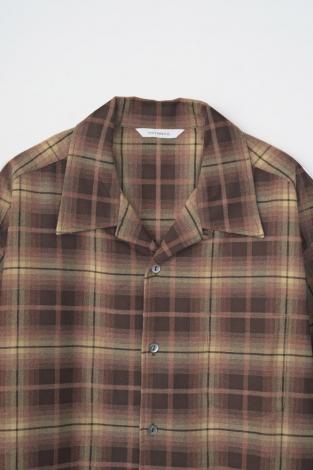 OPEN COLLAR CHECK SHIRT *ブラウン*