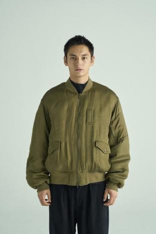 VINTAGE EFFECT MA-1 JACKET *カーキ*