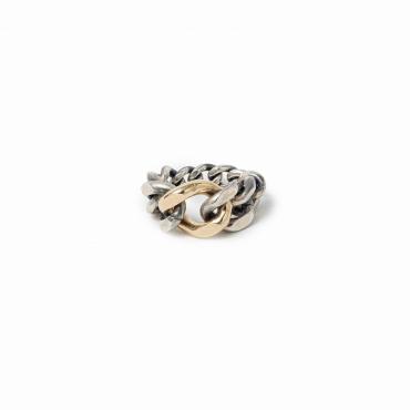 BIKER CHAIN RING SILVER ×18K GOLD COMBI