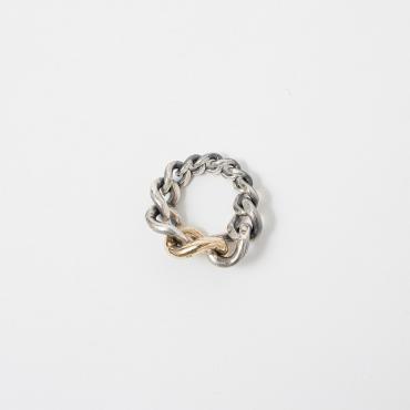 BIKER CHAIN RING SILVER ×18K GOLD COMBI