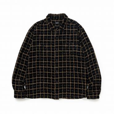 MOLESKIN CHECK SHIRT / BLACK