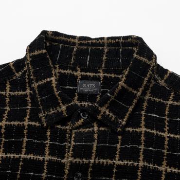 MOLESKIN CHECK SHIRT / BLACK