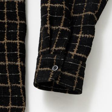 MOLESKIN CHECK SHIRT / BLACK