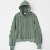 VINTAGE EFFECT SHORT ZIP PARKA *グリーン*