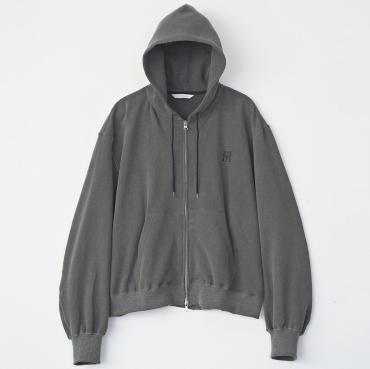 VINTAGE EFFECT SHORT ZIP PARKA *ブラック*