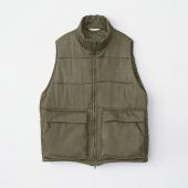 VINTAGE EFFECT PADDED VEST *カーキ*