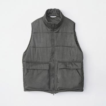 VINTAGE EFFECT PADDED VEST *ブラック*