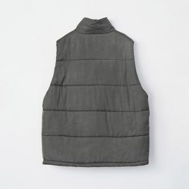 VINTAGE EFFECT PADDED VEST *ブラック*