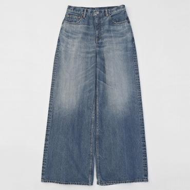 ×HAGUN / WIDE PIPE DENIM PANTS *ブルー*