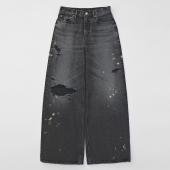 ×HAGUN / TORN PIPE DENIM PANTS *ブラック*