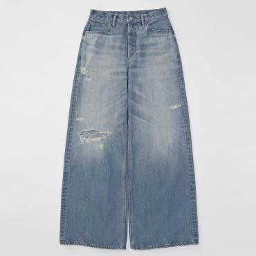 ×HAGUN / TORN PIPE DENIM PANTS *ブルー*