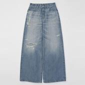 ×HAGUN / TORN PIPE DENIM PANTS *ブルー*