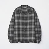 OPEN COLLAR CHECK SHIRT *ブラック*