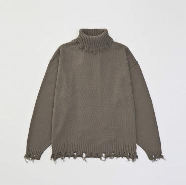 DAMEGE TURTLE KNIT *ブラウン*