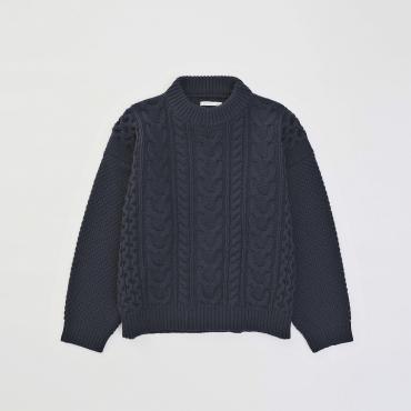 BIG CABLE KNIT *ネイビー*