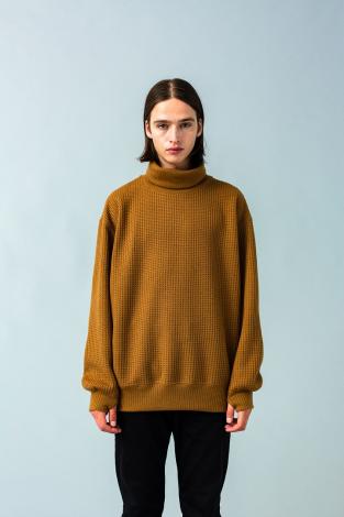 WAFFLE TURTLE KNIT *ブラウン*