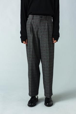 WIDE CHECK PANTS *グレー×レッド*