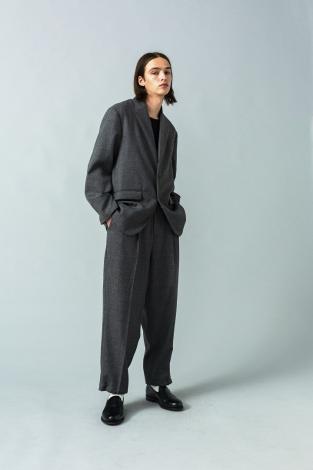 WIDE WOOL PANTS *グレー*