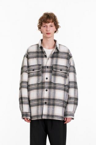 PADDING CHECK SHIRT JACKET *オフホワイト*