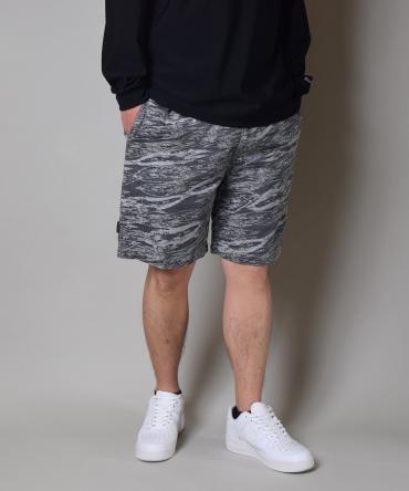 JACQUARD DENIM EASY SHORTS / GRAY