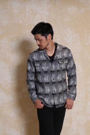 NATIVE JACQUARD SHIRT *グレー*