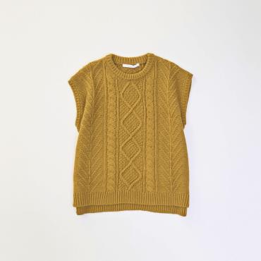 CABLE KNIT VEST *マスタード*