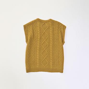 CABLE KNIT VEST *マスタード*