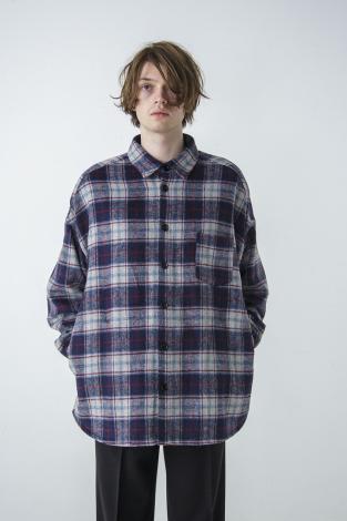 BIG CHECK SHIRTS JACKET *ブルー*