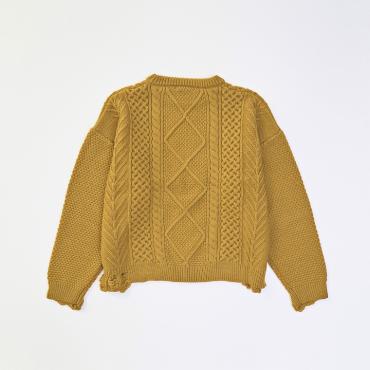 DAMEGE CABLE KNIT *マスタード*