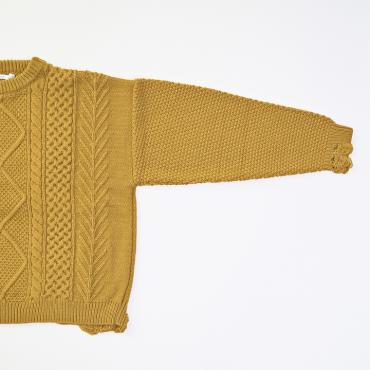 DAMEGE CABLE KNIT *マスタード*