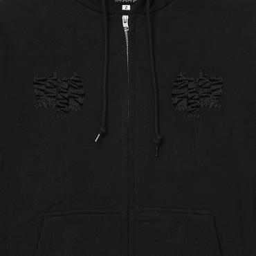 Tiger embroidered hoodie *Blackモノクロ刺繍*