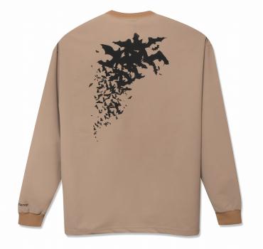 OUTDOOR LOGO STRECH LONG SLEEVE T / BEIGE