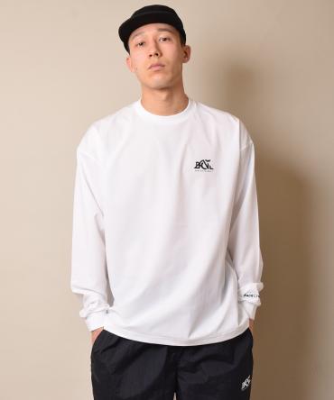 OUTDOOR LOGO STRECH LONG SLEEVE T / WHITE