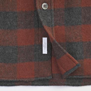 WOOL CHECK OVER SHIRTS *ブラウン*