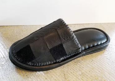 PACHWORK LEAHTER SLIPPER *ブラック×ブラック*