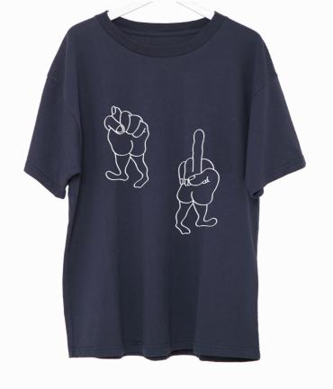 MARTIAN TEE *チャコール×オフホワイト刺繍*