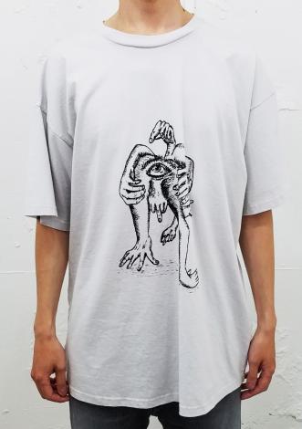 ASS-MAN TEE *ライトグレー×ブラックプリント*