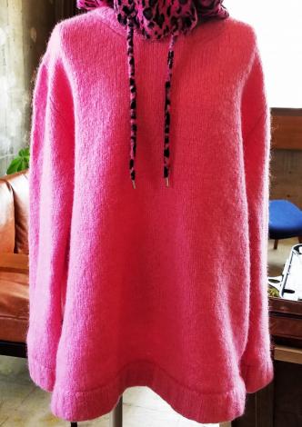 MOHAIR KNIT *ピンク×ピンク系ヒョウ柄*