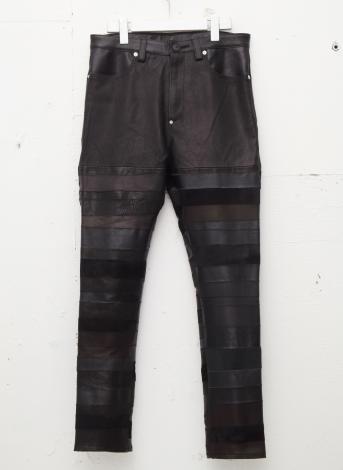 LEATHER HAGI PANTS *ブラック系レザー×ブラック*