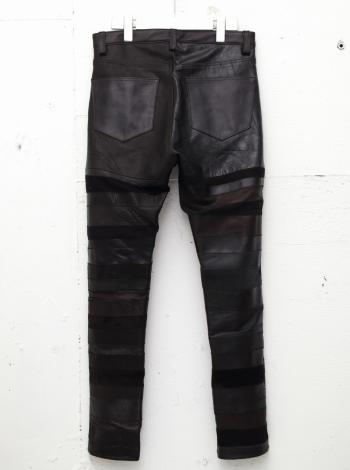 LEATHER HAGI PANTS *ブラック系レザー×ブラック*