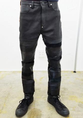 LEATHER HAGI PANTS *ブラック系レザー×ブラック*