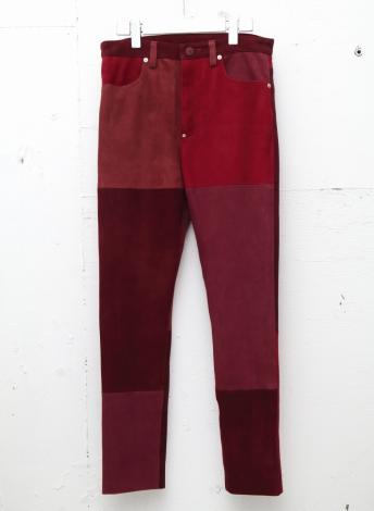 SHEEP LEATHER PANTS *ワイン系レザー×ピンク*