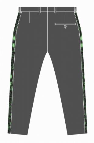 LEOPARD LINE EASY SLACKS *グレー×イエローグリーン系ヒョウ柄/サックス*
