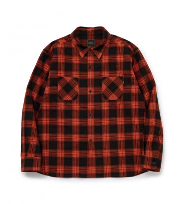 PRINT FLANNEL CHECK SHIRT *オレンジチェック*