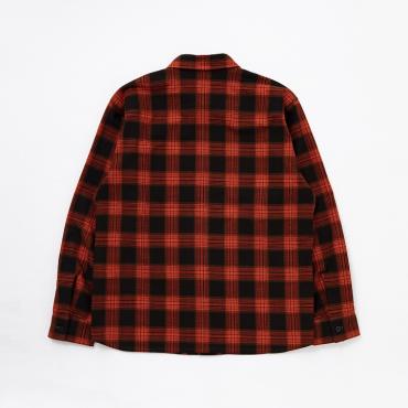 PRINT FLANNEL CHECK SHIRT *オレンジチェック*